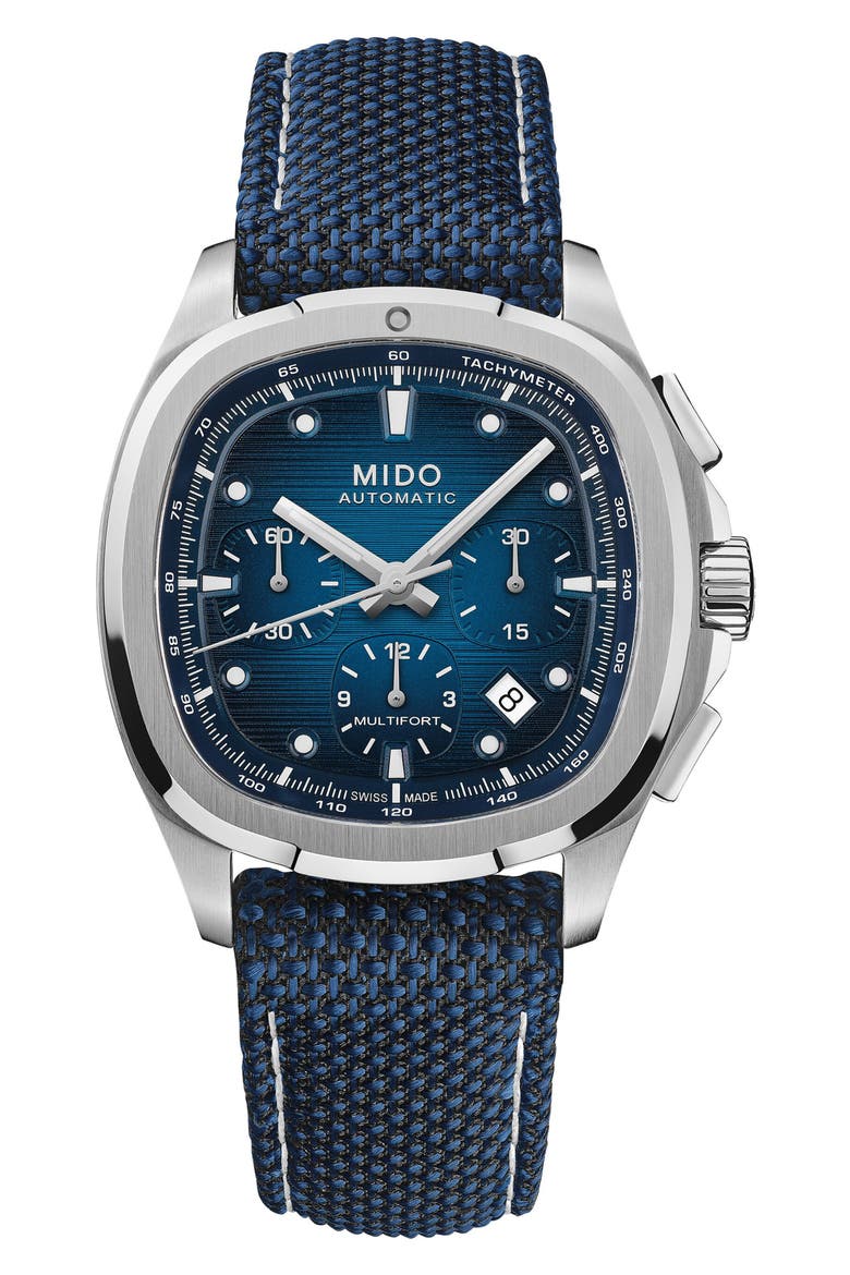 Multifort TV Big Date Automatic Watch, 41.2mm x 42mm, Main, color, BLUE