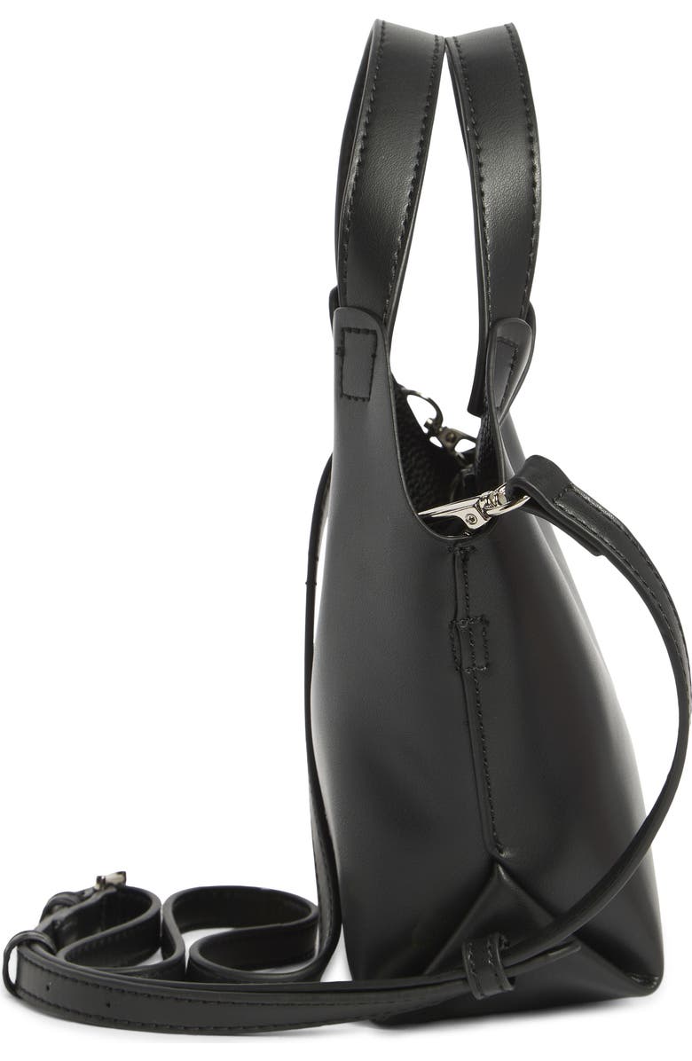 Madden Girl Faux Leather Mini Shopper Tote, Alternate, color, Black