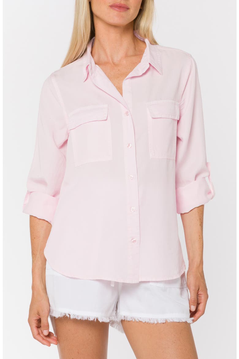 Talma Roll Tab Sleeve Button-Up Shirt, Main, color, FROSTY PINK