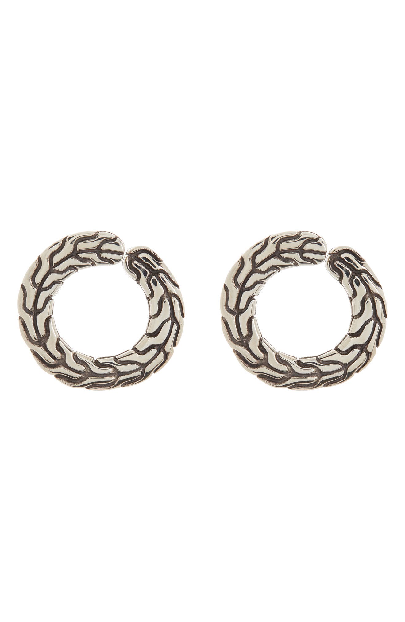John Hardy Sterling Silver Textured Open Circle Stud Earrings