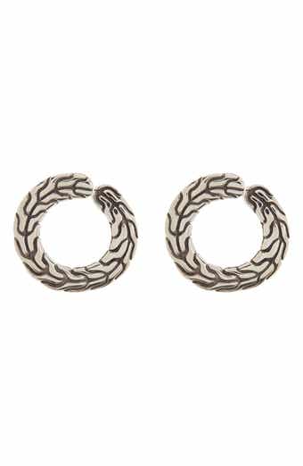 John Hardy Sterling Silver Textured Open Circle Stud Earrings