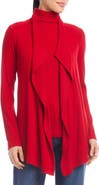 Karen Kane Rib Draped Open Front Cardigan
