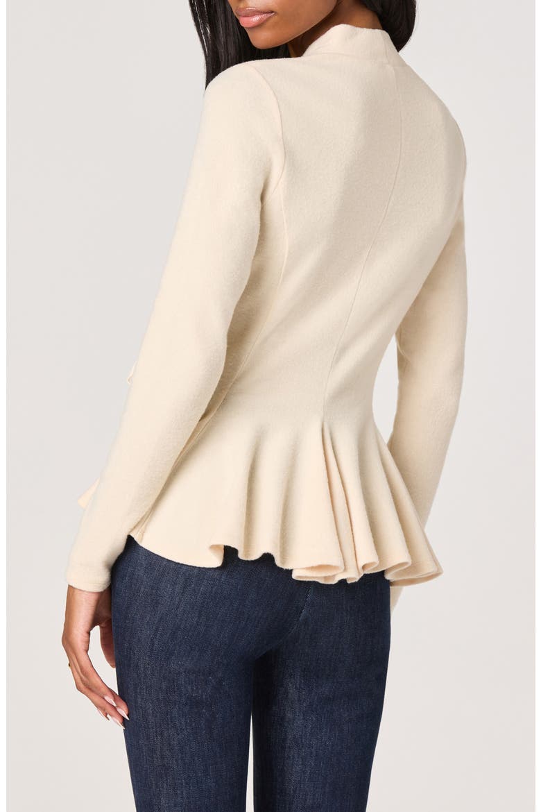 Dayna Peplum Wrap Top, Alternate, color, VANILLA