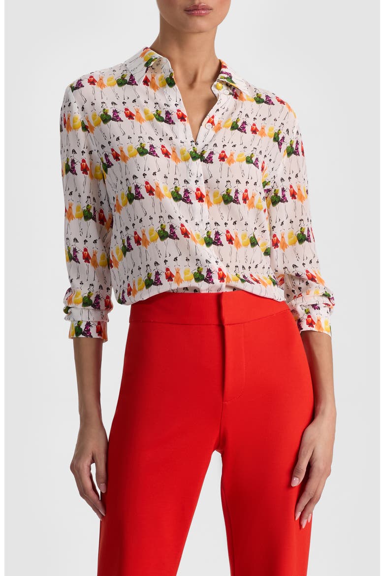 Willa Staceface Silk Shirt, Main, color, WOMENS DAY