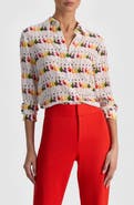 ALICE + OLIVIA Willa Staceface Silk Shirt