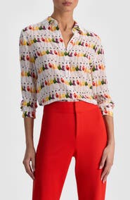 Alice + Olivia Willa Staceface Silk Shirt
