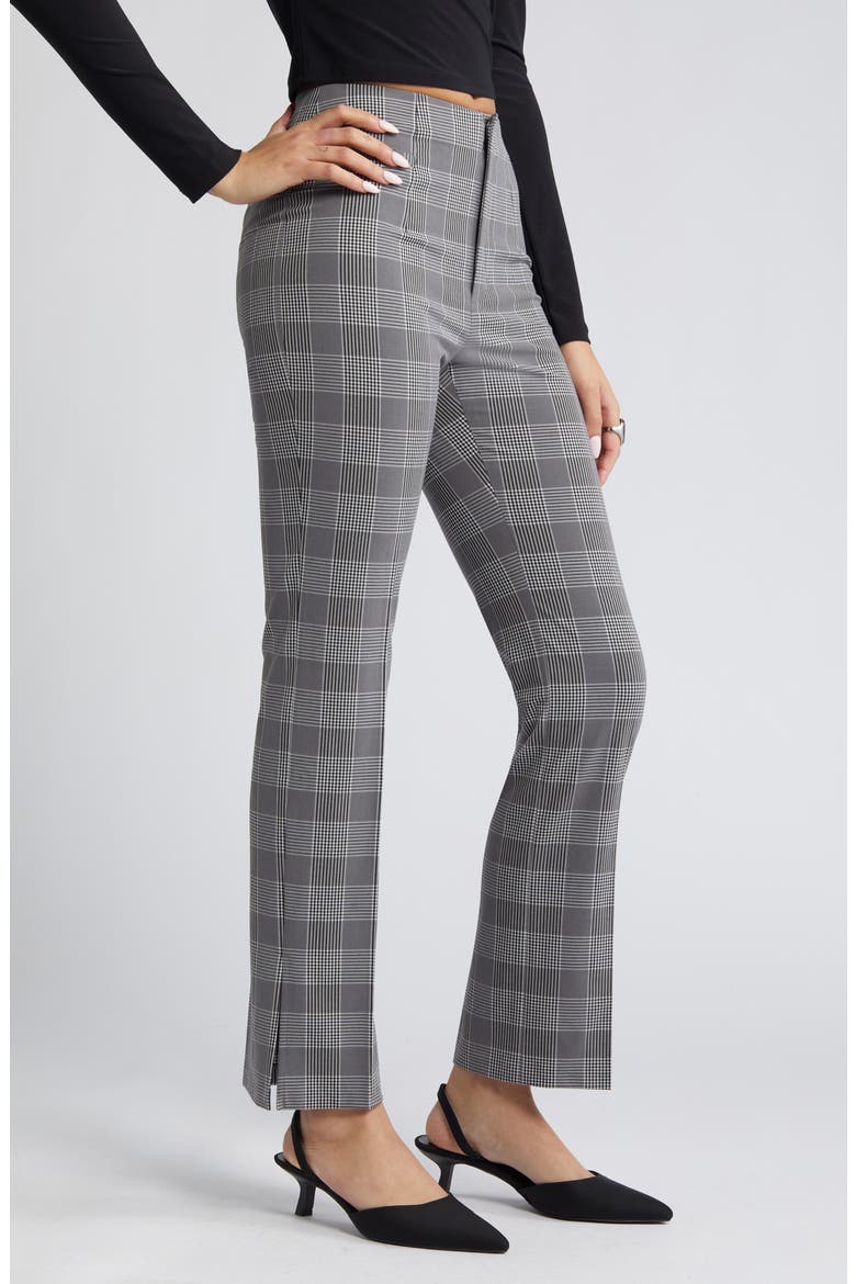 Plaid Bootcut Suit Pants, Alternate, color, GREY SOLY PLAID