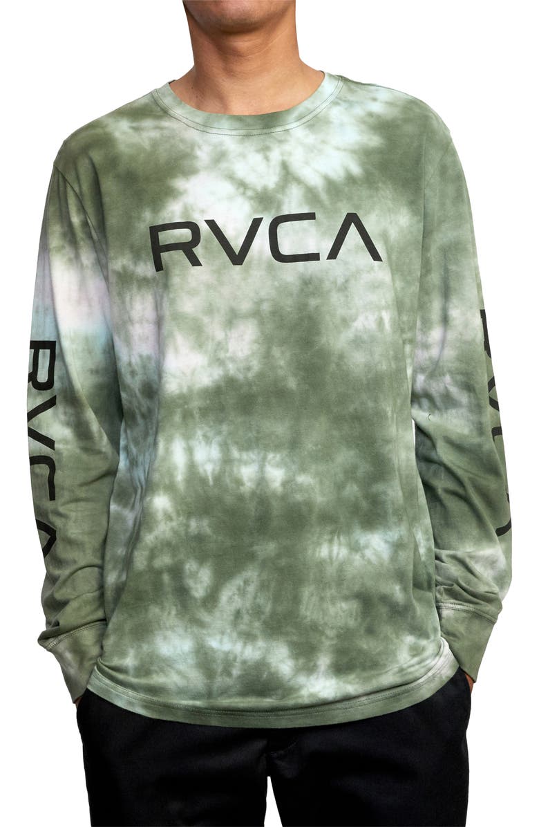 RVCA Big RVCA Tie Dye Long Sleeve Graphic Tee, Main, color, 