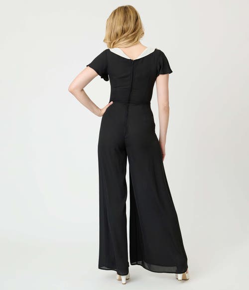 Unique Vintage Wide Leg Jumpsuit In Black