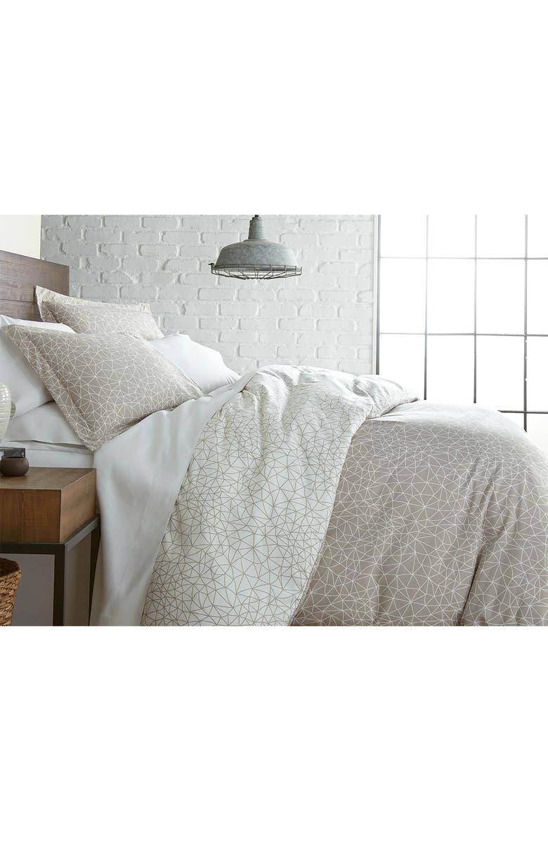 SOUTHSHORE FINE LINENS Luxury Premium Collection Oversized Comforter Set, Main, color, Geometric Maze Taupe