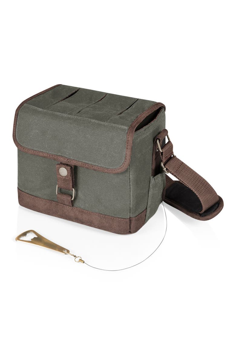 Beer Caddy Cooler Tote with Opener, Main, color, KHAKI
