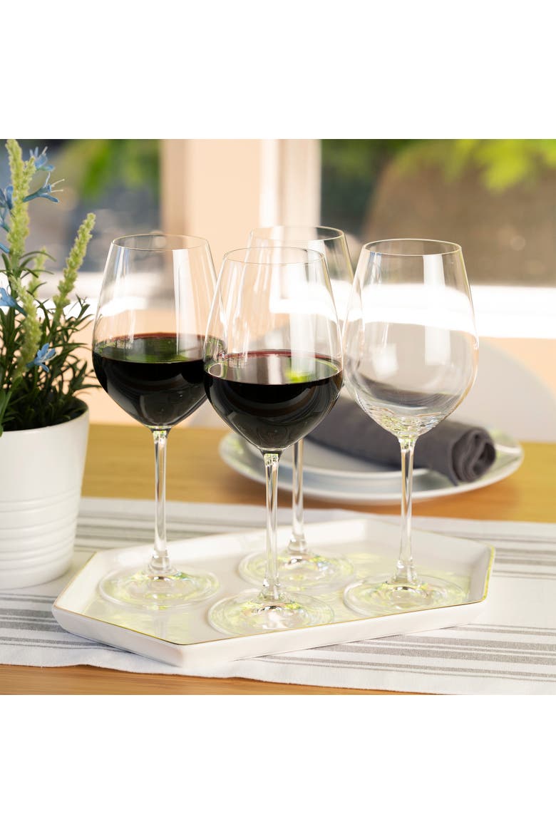 Salute Red Wine Glass Set of 4, Alternate, color, Clear