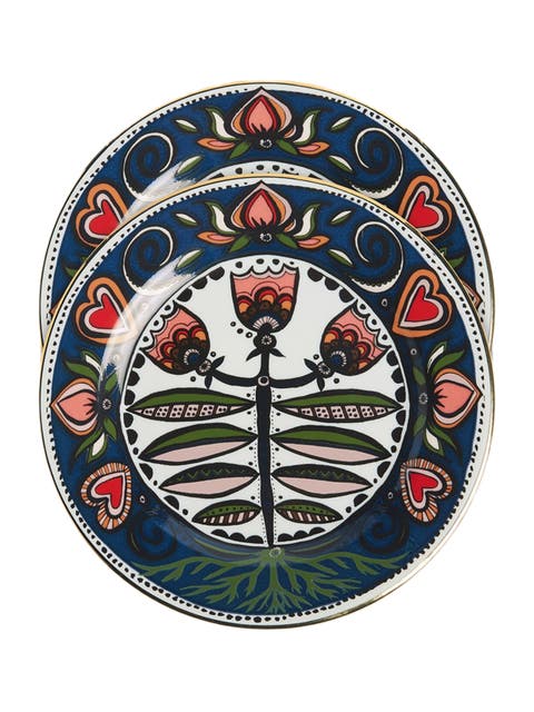 Dessert Plates Set Of 2 Seed Of Life Midnight