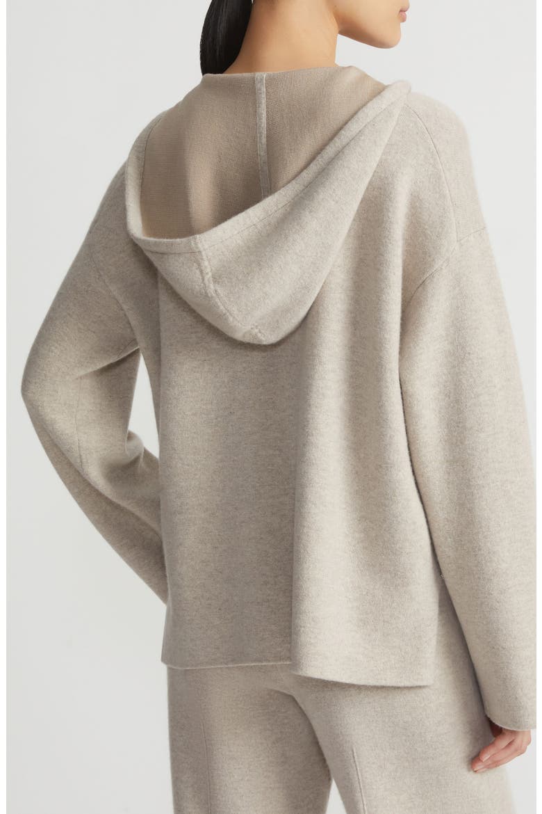 Double Knit Cashmere Zip Hoodie, Alternate, color, TAUPE MELANGE