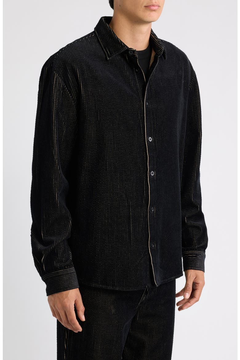 Jordan Corduroy Button-Up Shirt, Alternate, color, BLACK