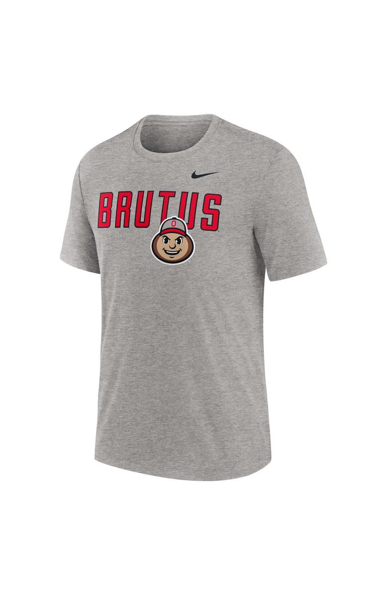 Nike Men's Nike Heather Gray Ohio State Buckeyes Campus Local Tri-Blend T-Shirt, Alternate, color, Heather Gray