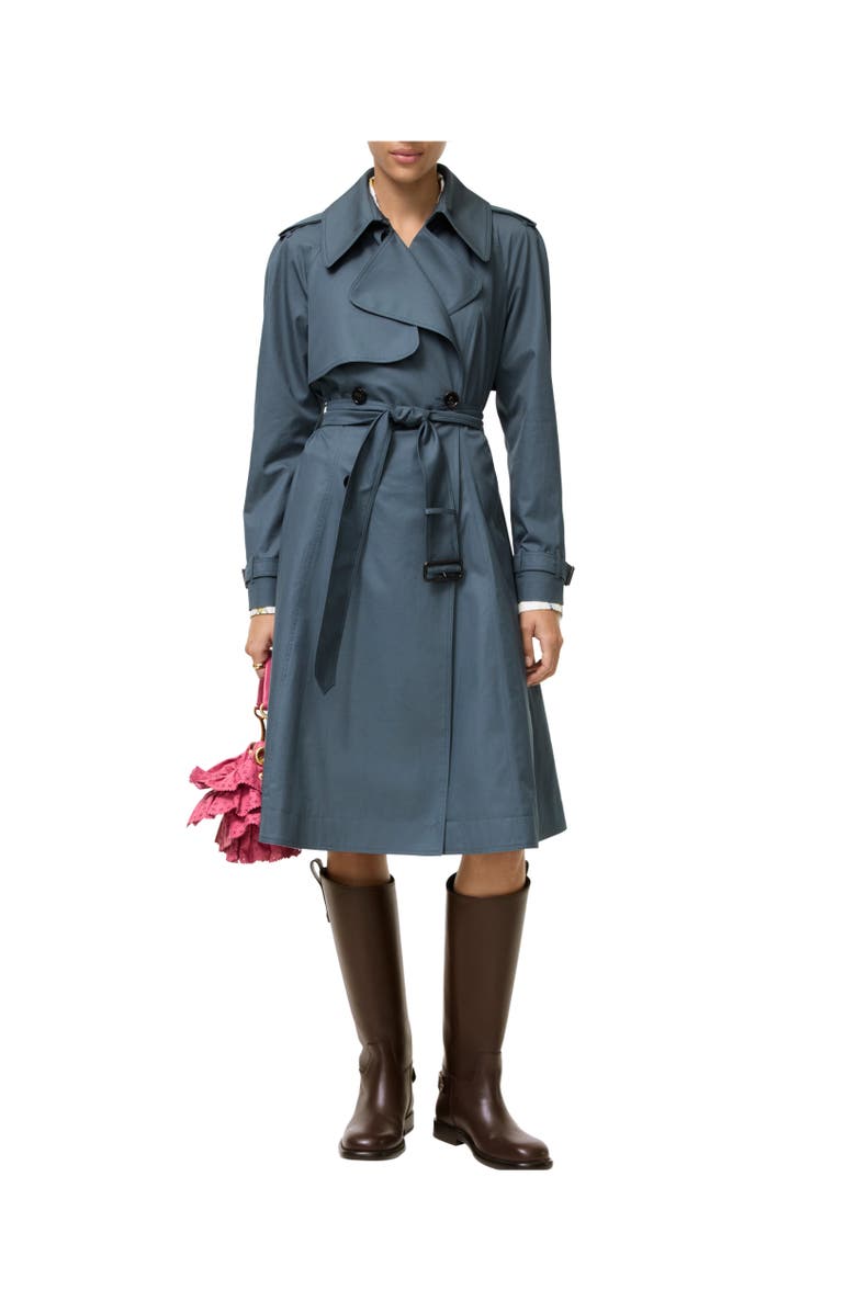 Burberry Long Tropical Gabardine Pembury Trench Coat, Alternate, color, Seafarer Blue