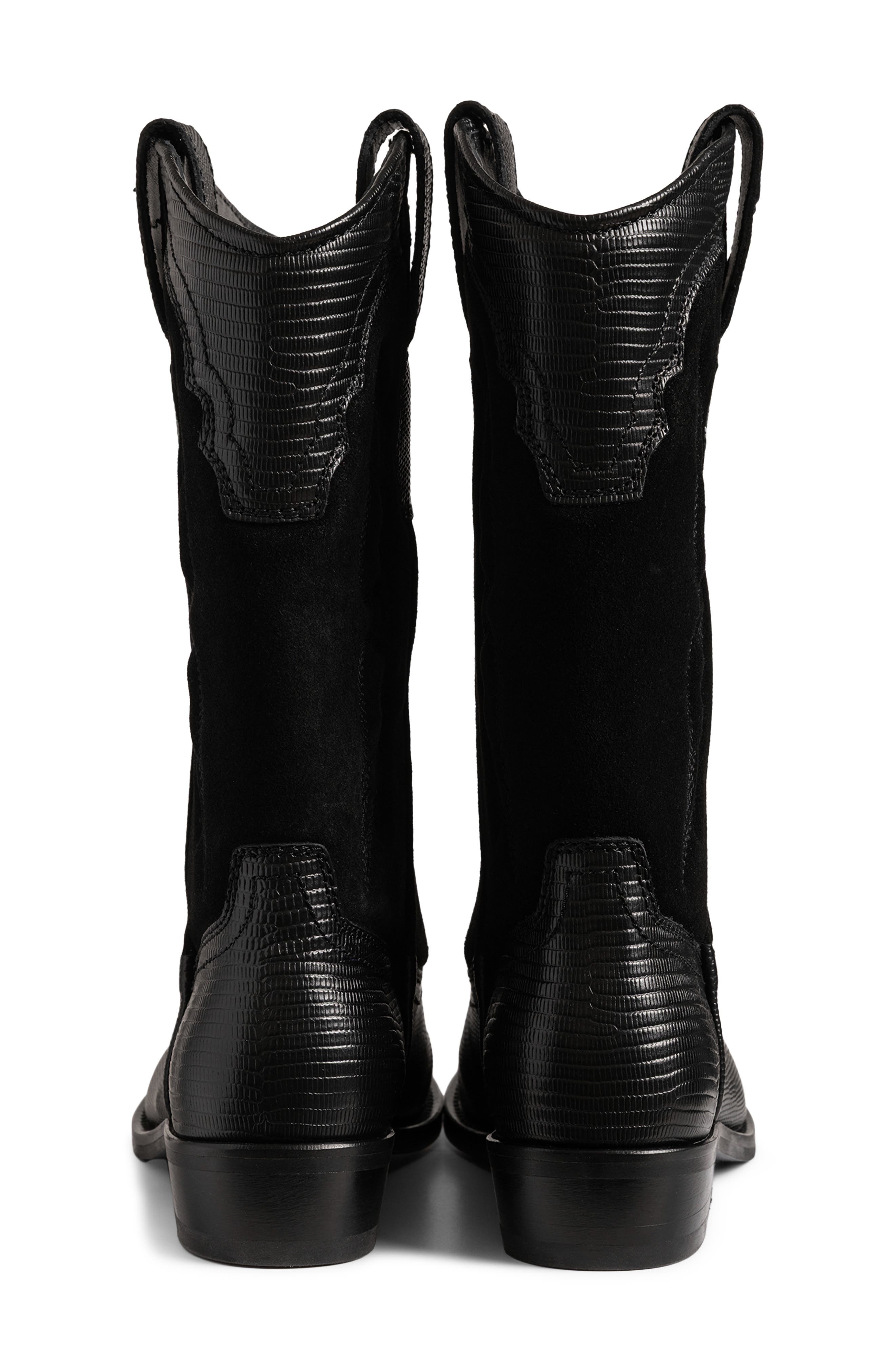 Tex Western Wild Leather Western Boot, Alternate, color, BLACK