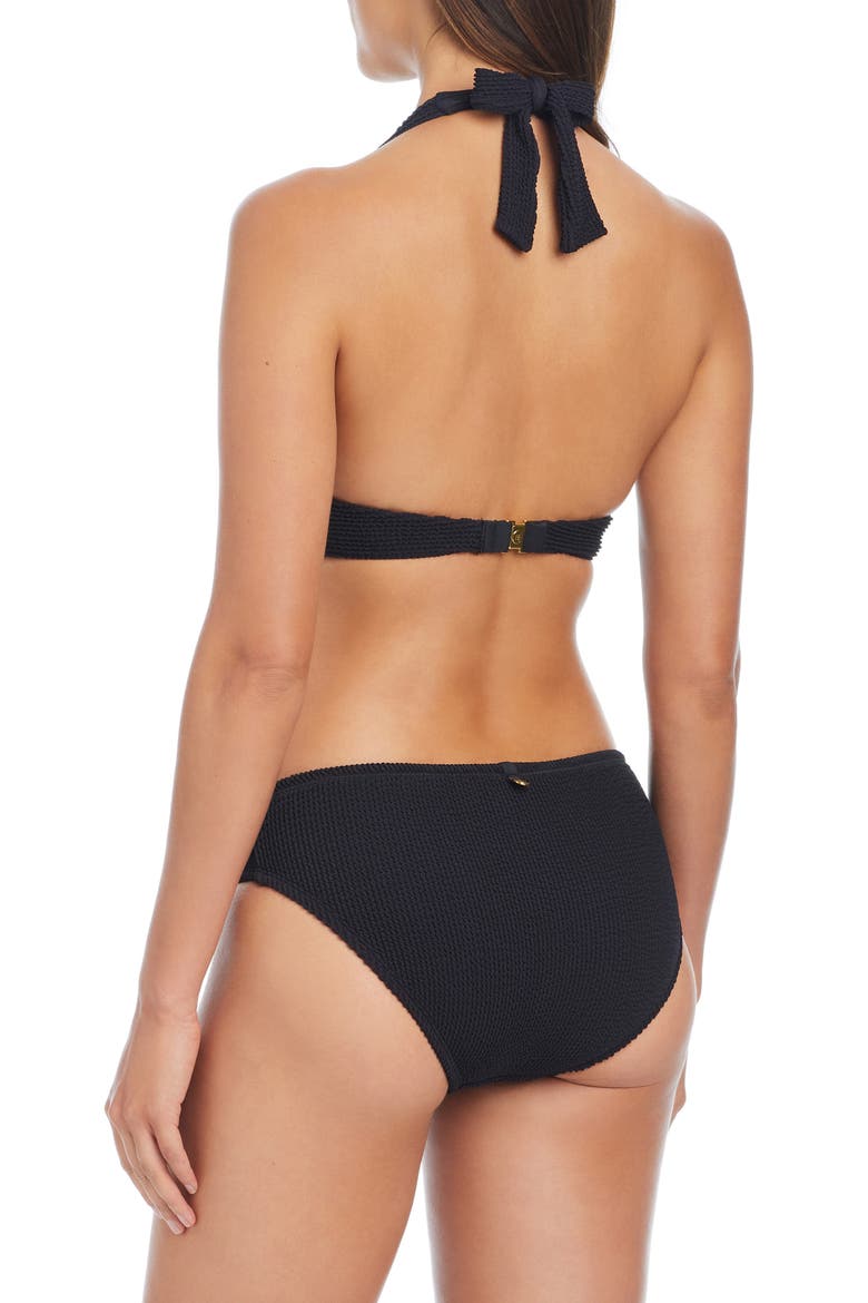 Pucker Up Seersucker Hipster Bikini Bottoms, Alternate, color, BLACK