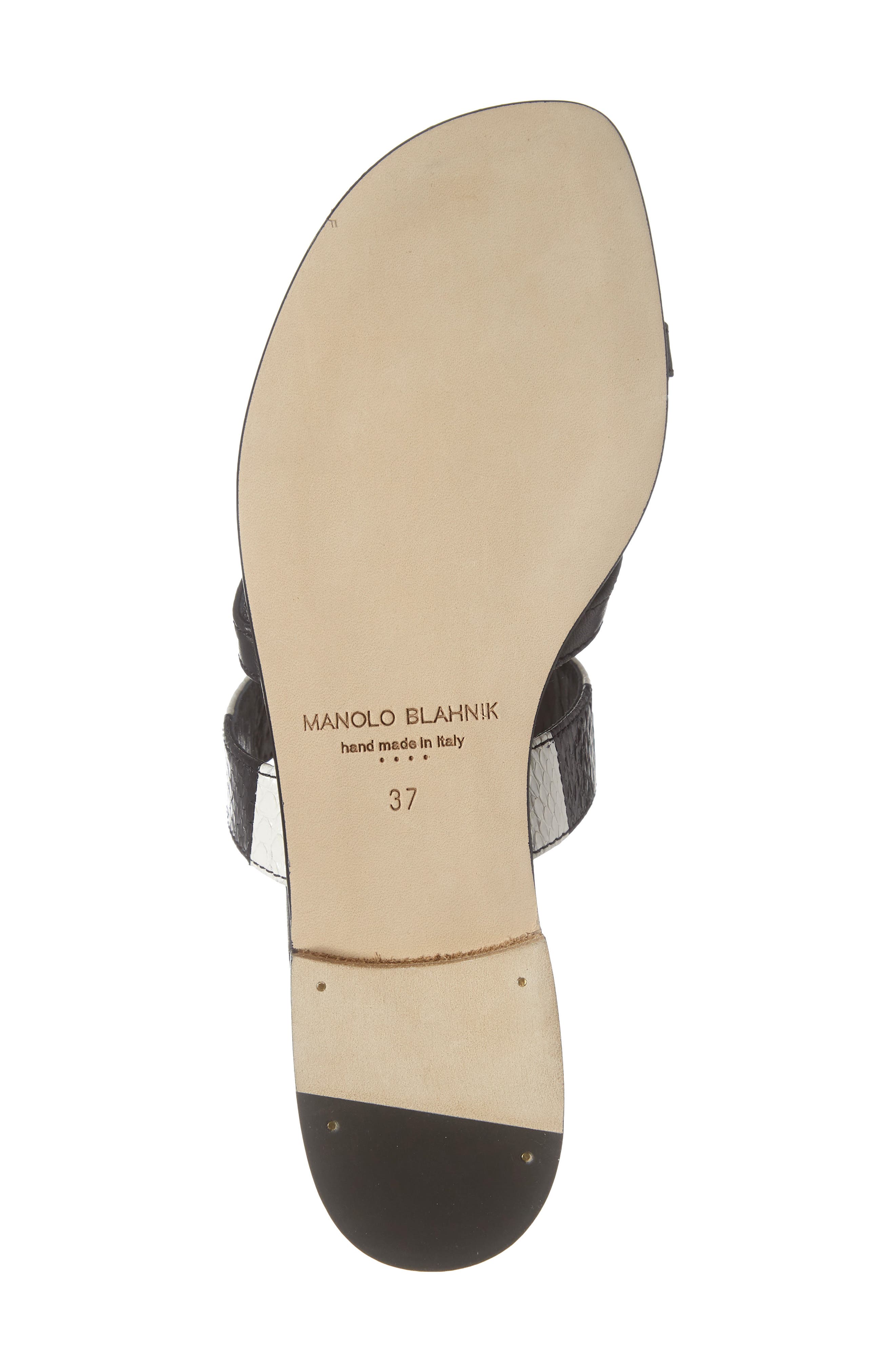 Manolo Blahnik Susa Genuine Snakeskin Sandal, Alternate, color, 