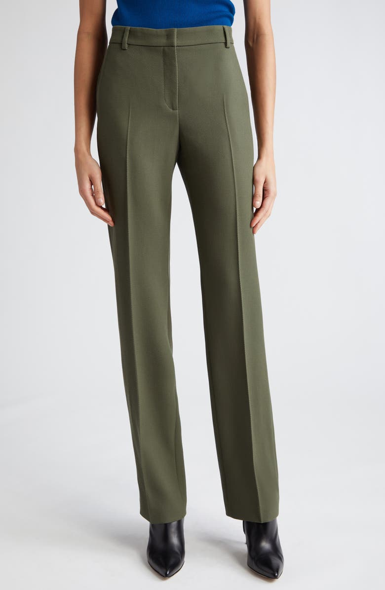 Akris punto Mikko Virgin Wool Tricotine Straight Leg Pants, Main, color,