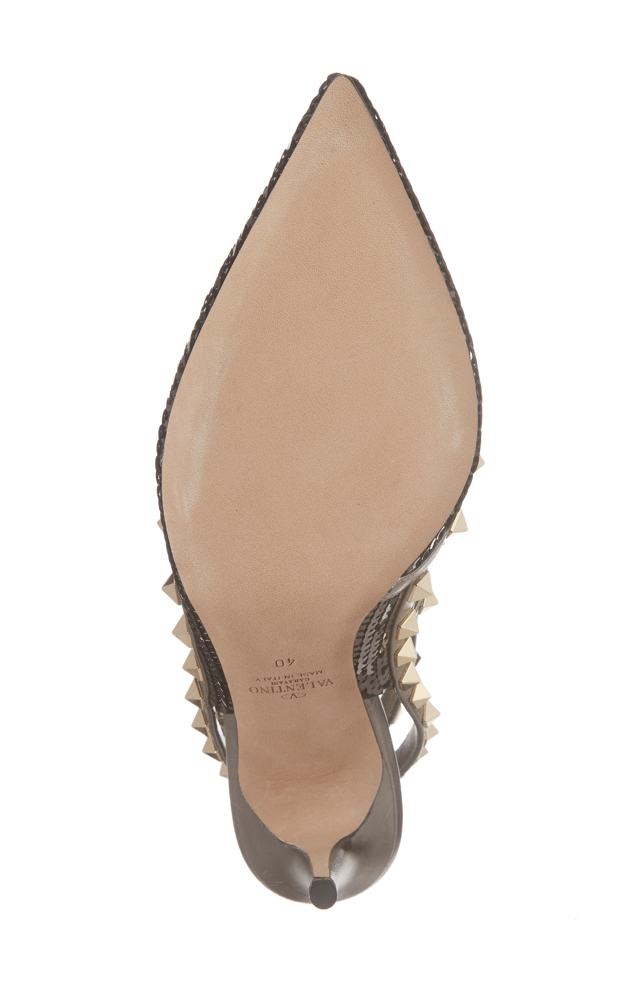 Valentino Garavani Rockstud Sequin T-Strap Pump, Alternate, color, 