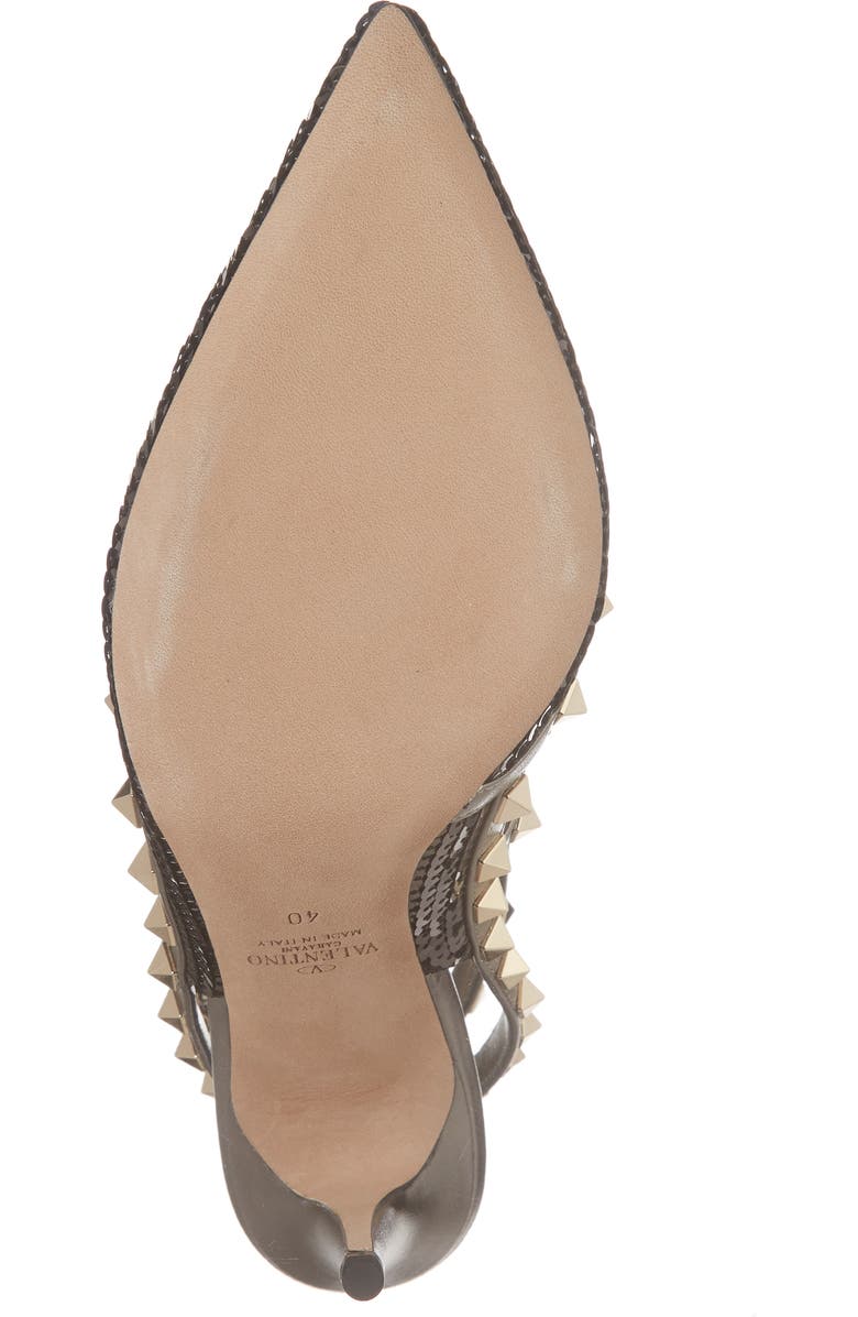 Valentino Garavani Rockstud Sequin T-Strap Pump, Alternate, color,