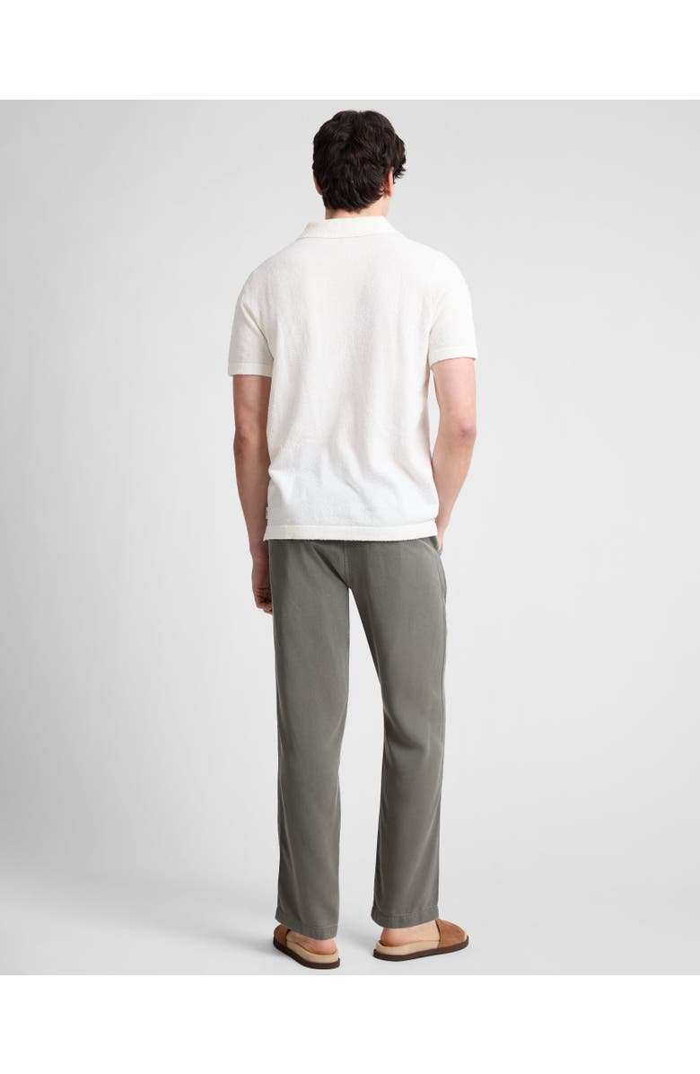 Onia Boucle Knit Johnny Polo, Alternate, color, Egret