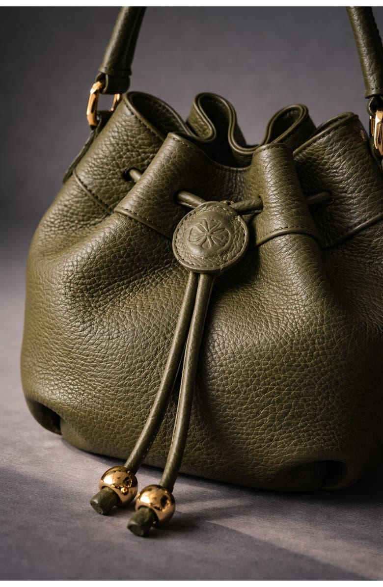 ROSZUAR Sienne Luxury Bucket Handbag, Alternate, color, Olive