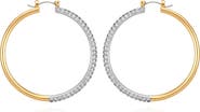 GUESS Gold-Tone Pavé Crystal Hoop Earrings