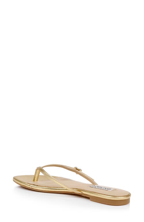 Shop Badgley Mischka Collection Dynah Flip Flop In Gold Leather