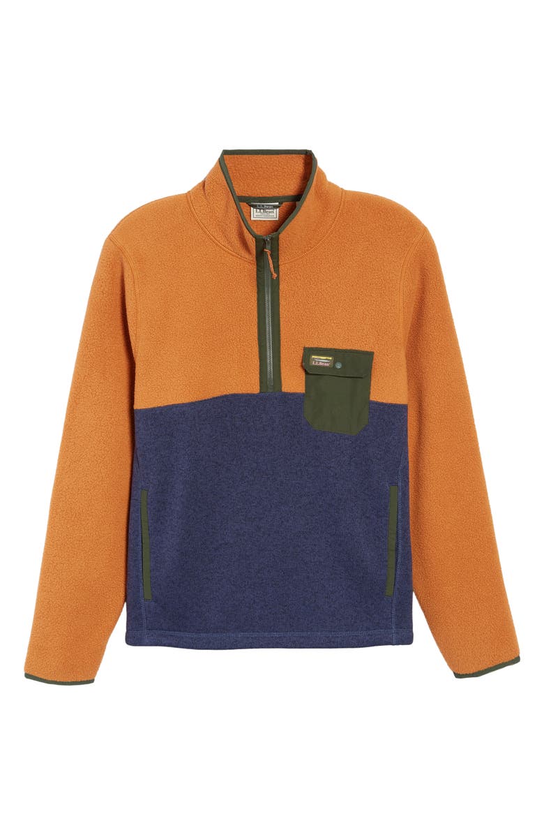 L.L.Bean Sweater Fleece Hybrid Half Zip Pullover, Alternate, color, 