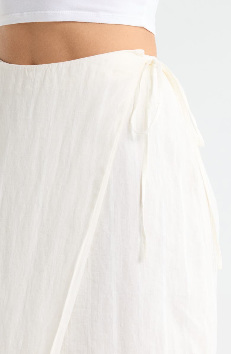 Favorite Daughter The Invisible String Linen Blend Wrap Midi Skirt, Alternate, color, Cream