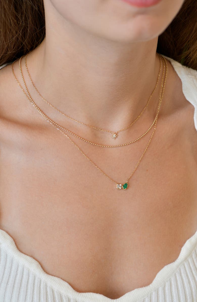 Anzie Mini Ball Chain Necklace, Alternate, color, Yellow Gold