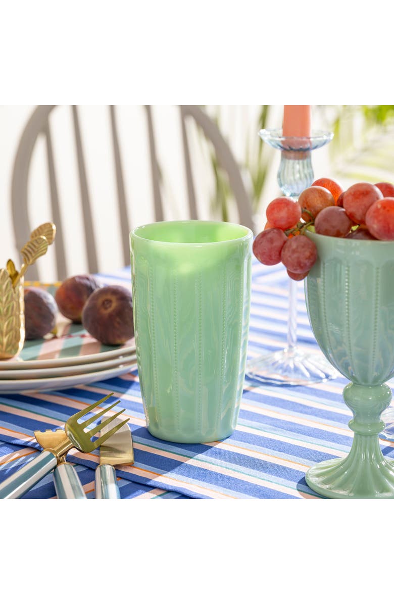 Zsa Zsa Zsu Henan Glass Soft Drink Glass 12 Oz. Set Of 4, Alternate, color, Green