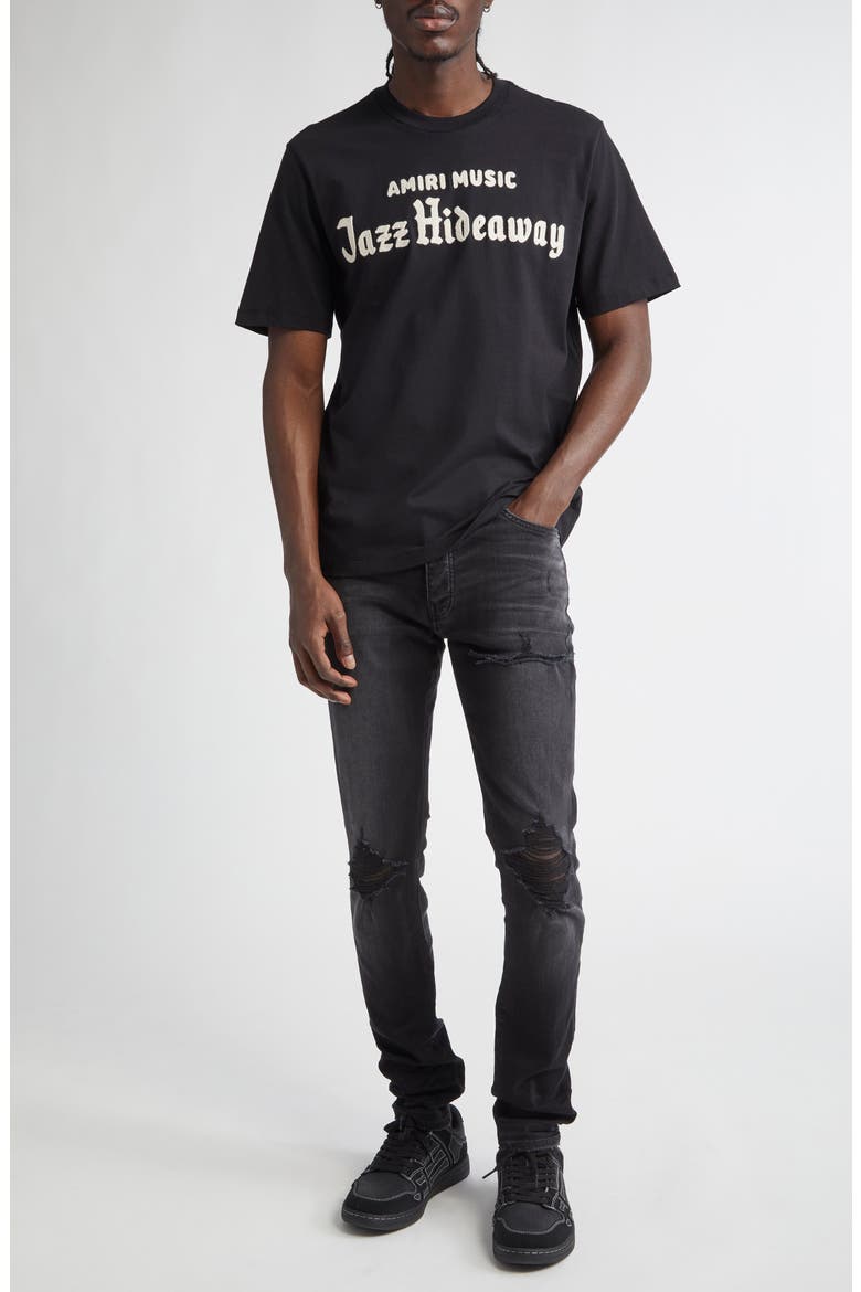 Jazz Hideaway Embroidered T-Shirt, Alternate, color, BLACK