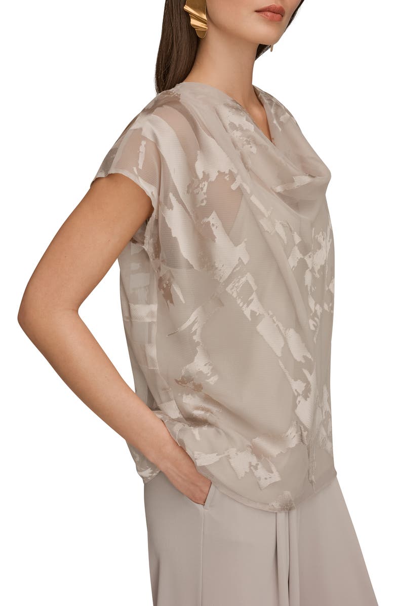 Donna Karan New York Mixed Media Cowl Neck, Alternate, color, Tuscan Grey