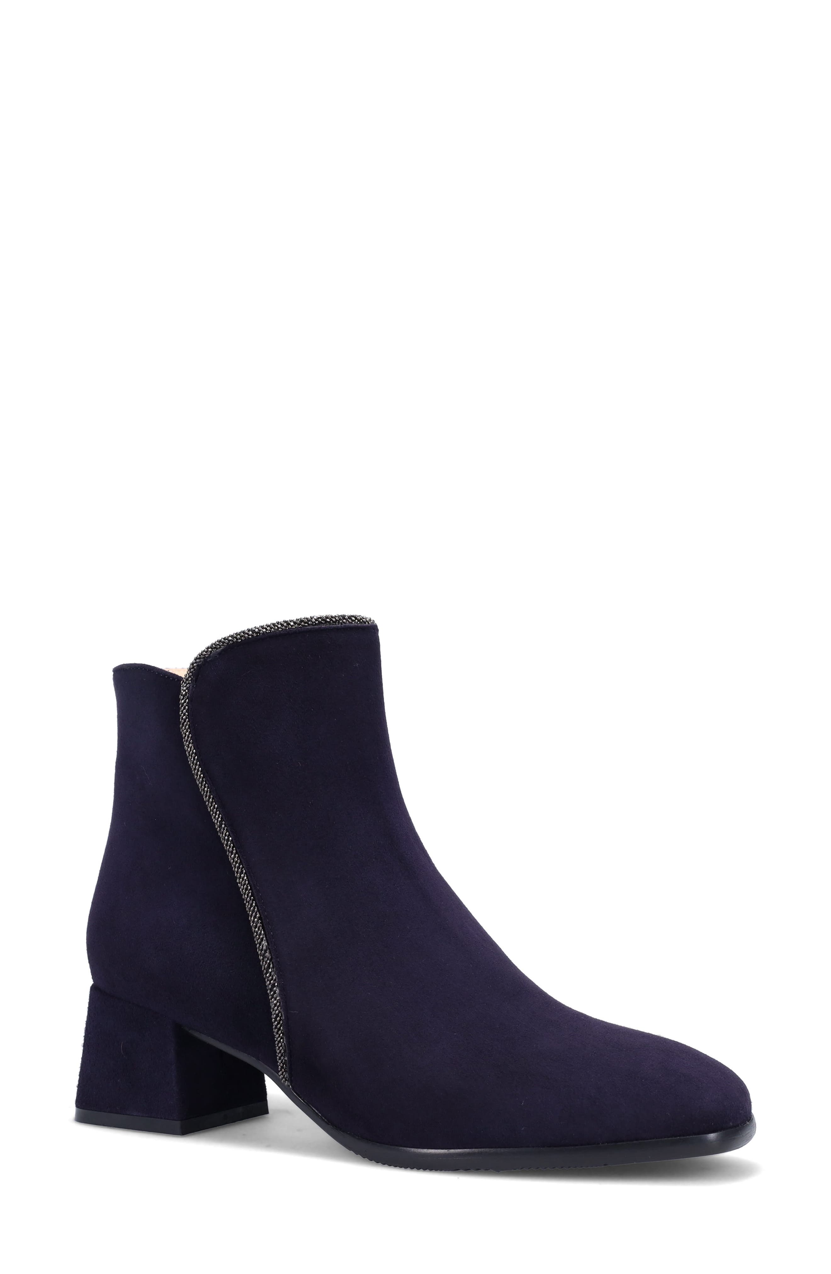 Janelle Water Resistant Bootie, Main, color, FRENCH NAVY SUEDE