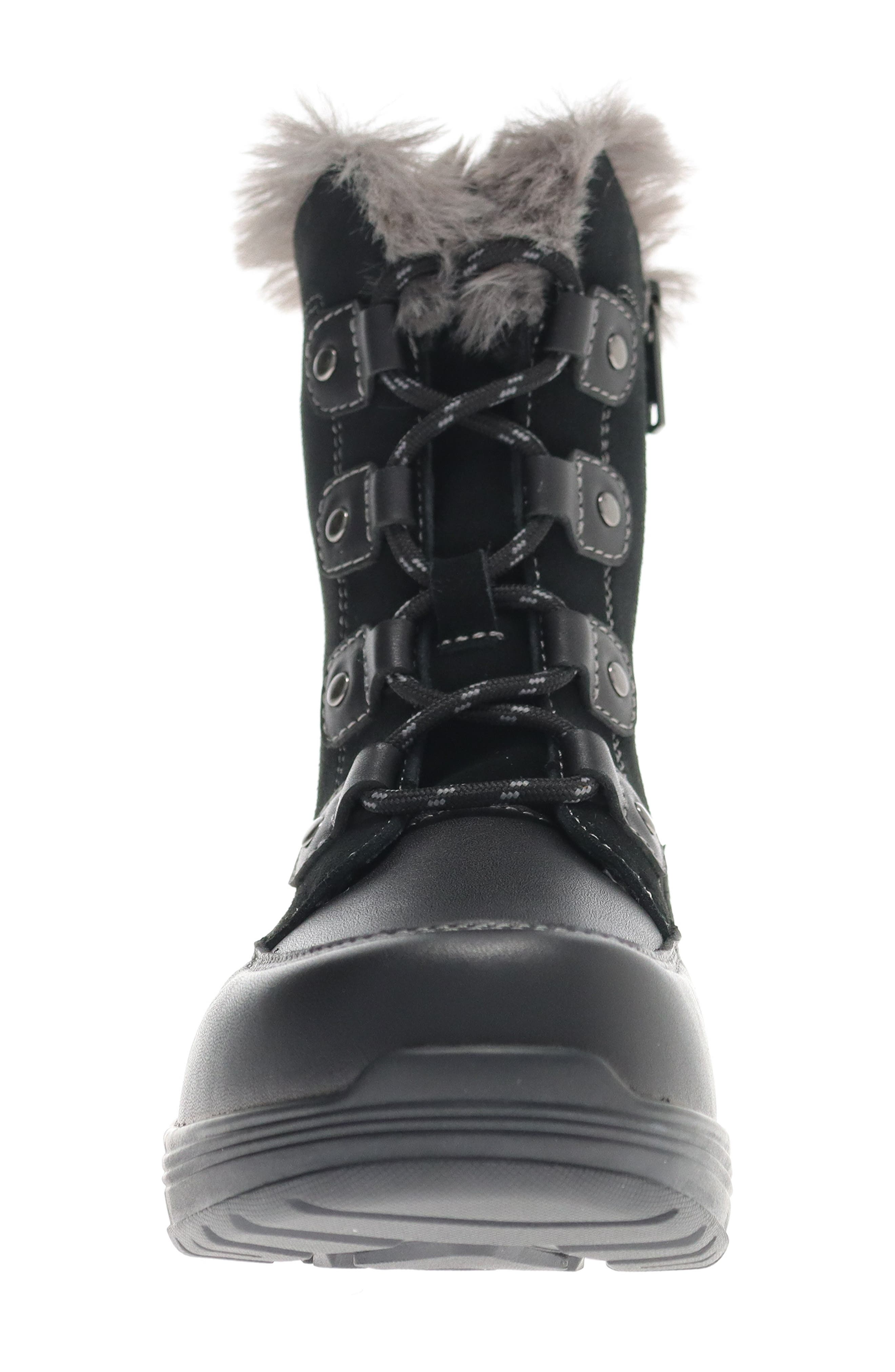 Propét Dulcie Faux Fur Trim Bootie, Alternate, color, Black