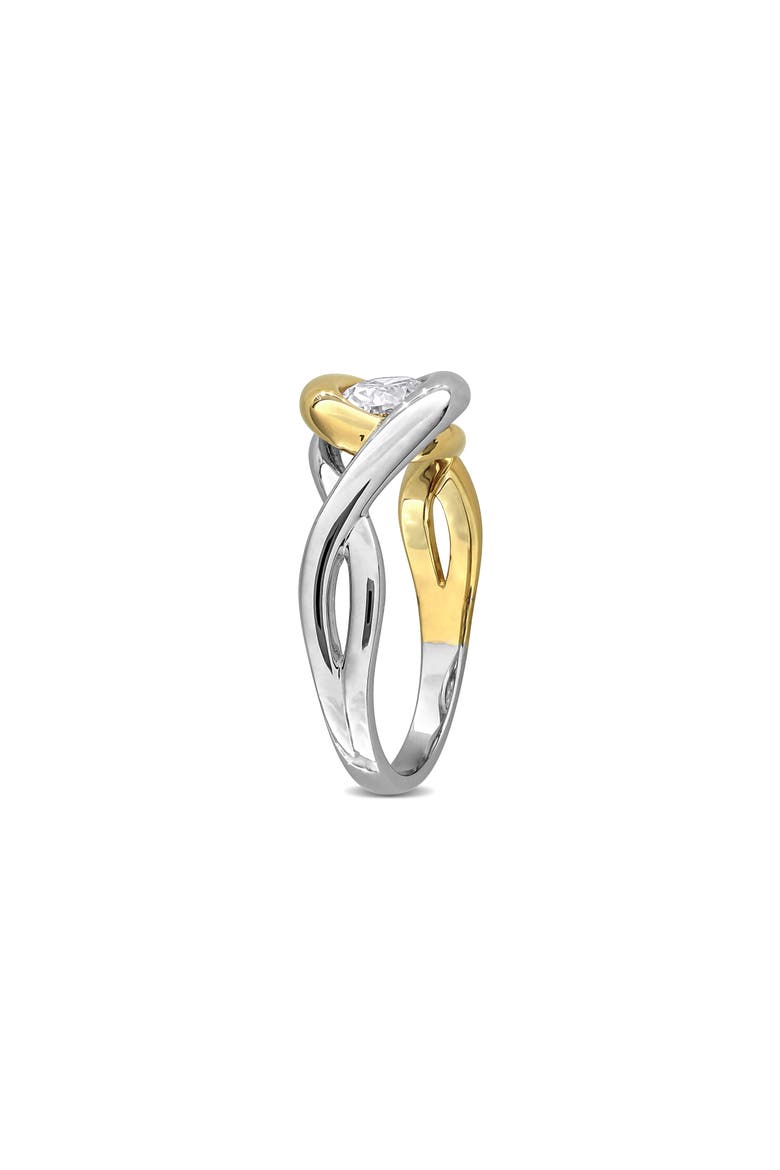 Dew Lab-Grown Moissanite Solitaire Two-Tone Ring, Alternate, color, WHITE