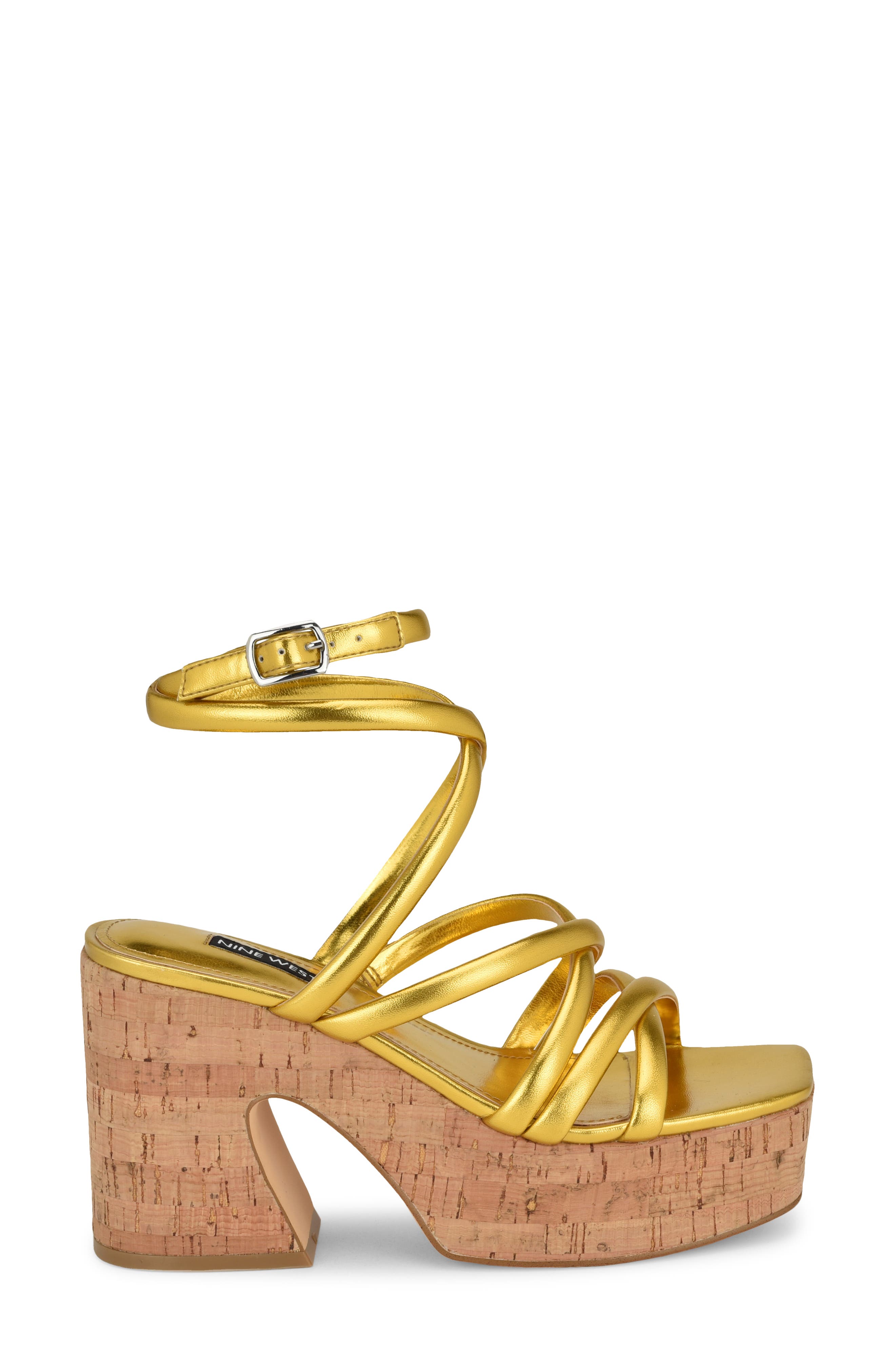 Corke Ankle Strap Platform Sandal, Alternate, color, YELLOW