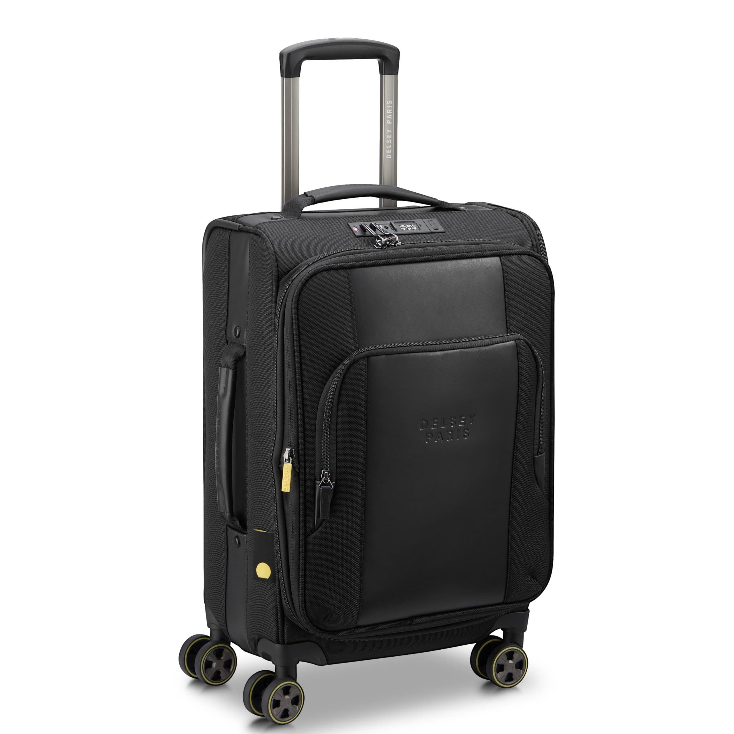 Delsey Paris Wagram 20" Carry On Softside Expandable Luggage with Spinner Wheels, Alternate, color, Black