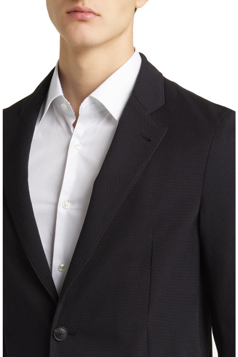 Rice Stitch Sport Coat, Alternate, color, SOLID BLACK