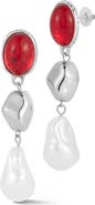 SPHERA MILANO Pebble Faux Pearl Drop Earrings