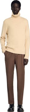 SANDRO Elasticated straight-leg trousers