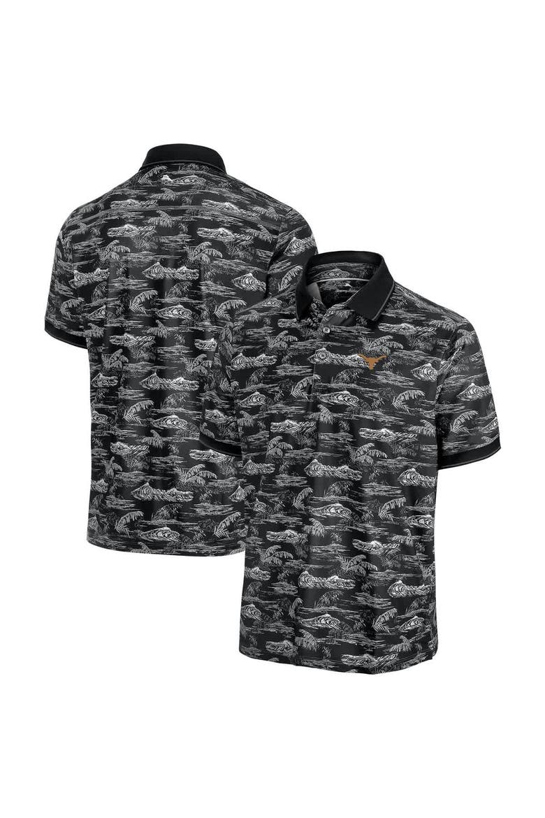 Men's Tommy Bahama Black Texas Longhorns Sport Bay View IslandZone Polo, Main, color, Black