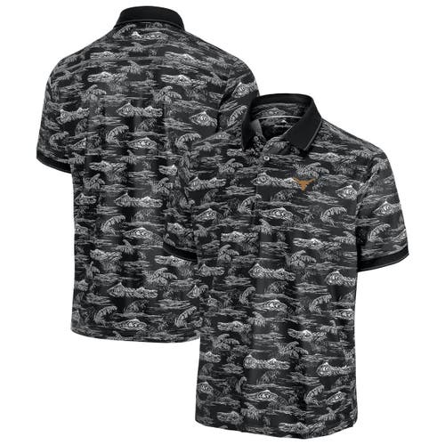 Tommy Bahama Black Texas Longhorns Sport Bay View Islandzone Polo In Black