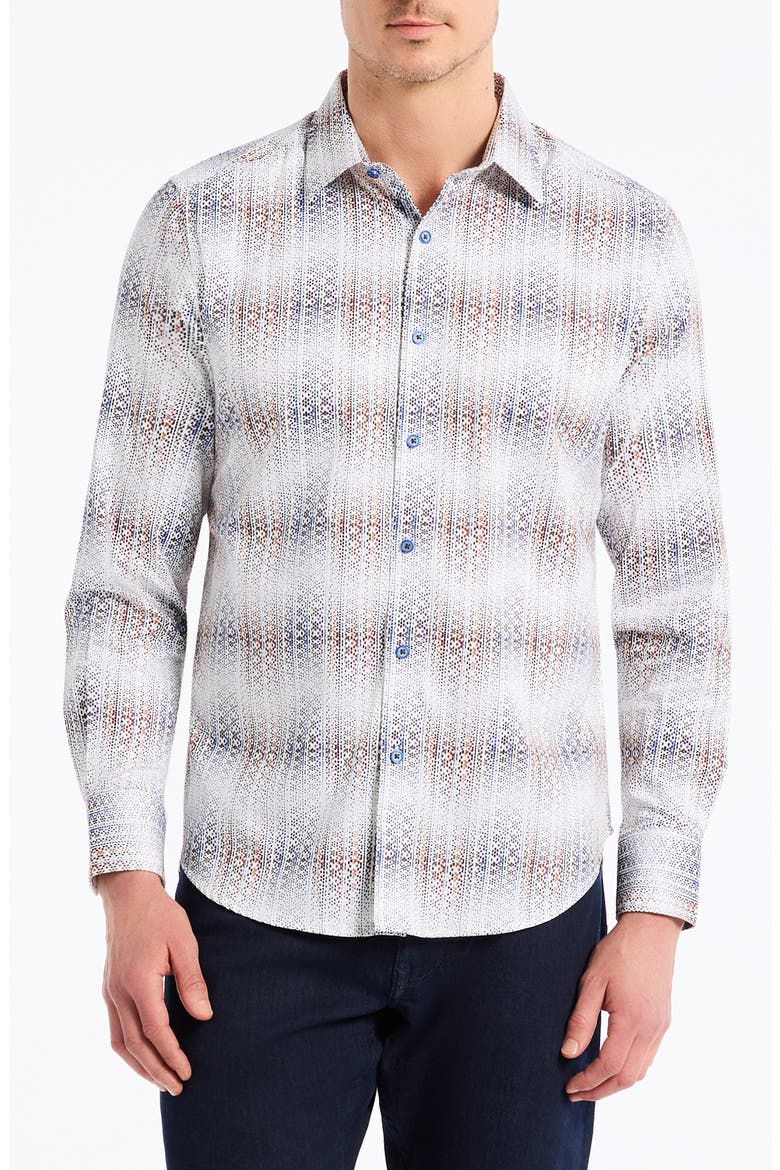 Forsyth Ombré Stripe Button-Up Shirt, Main, color, WHITE MULTI