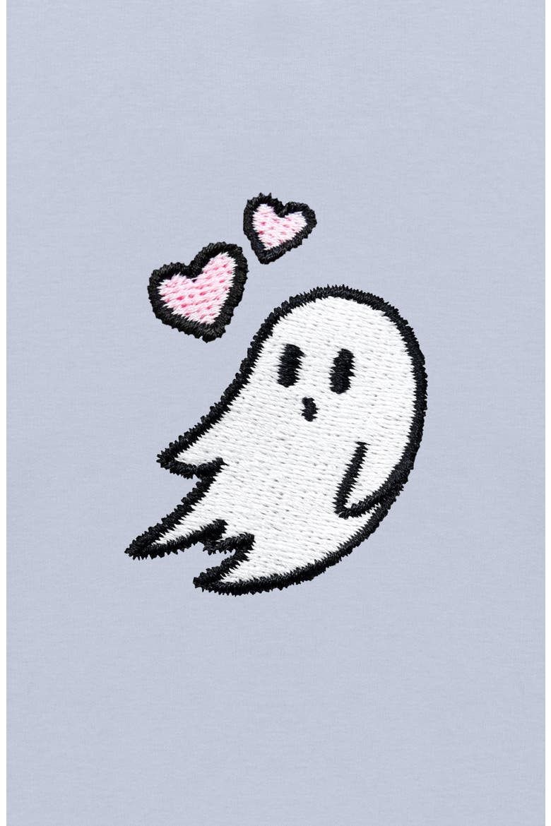 Heartly Ghost Relaxed Fleece Crewneck Sweatshirt, Alternate, color, Powder