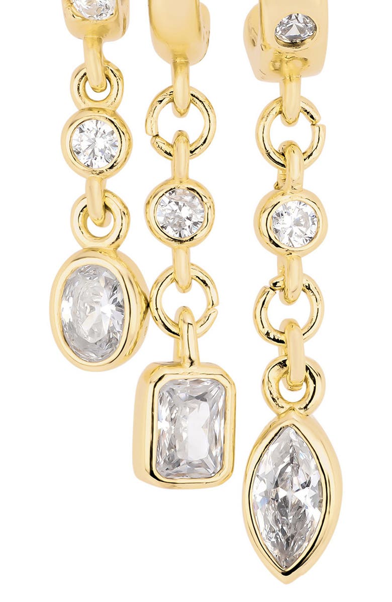 ATHRA LUXE Modern Muse CZ Charm Hoop Earrings, Alternate, color, Gold